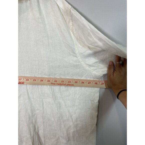 Island Importer Mens Linen Shirt XXL White Casual Beach Summer Short Sleeve - Picture 7 of 11